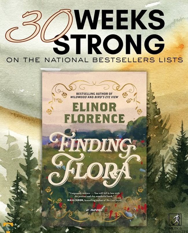 Finding Flora by Elinor Florence book cover, displayed with headline reading Thirty Weeks Strong